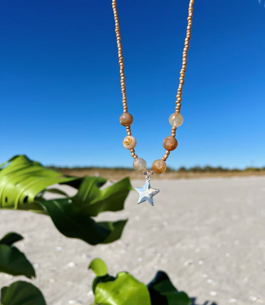 Silver Star Agate Necklace