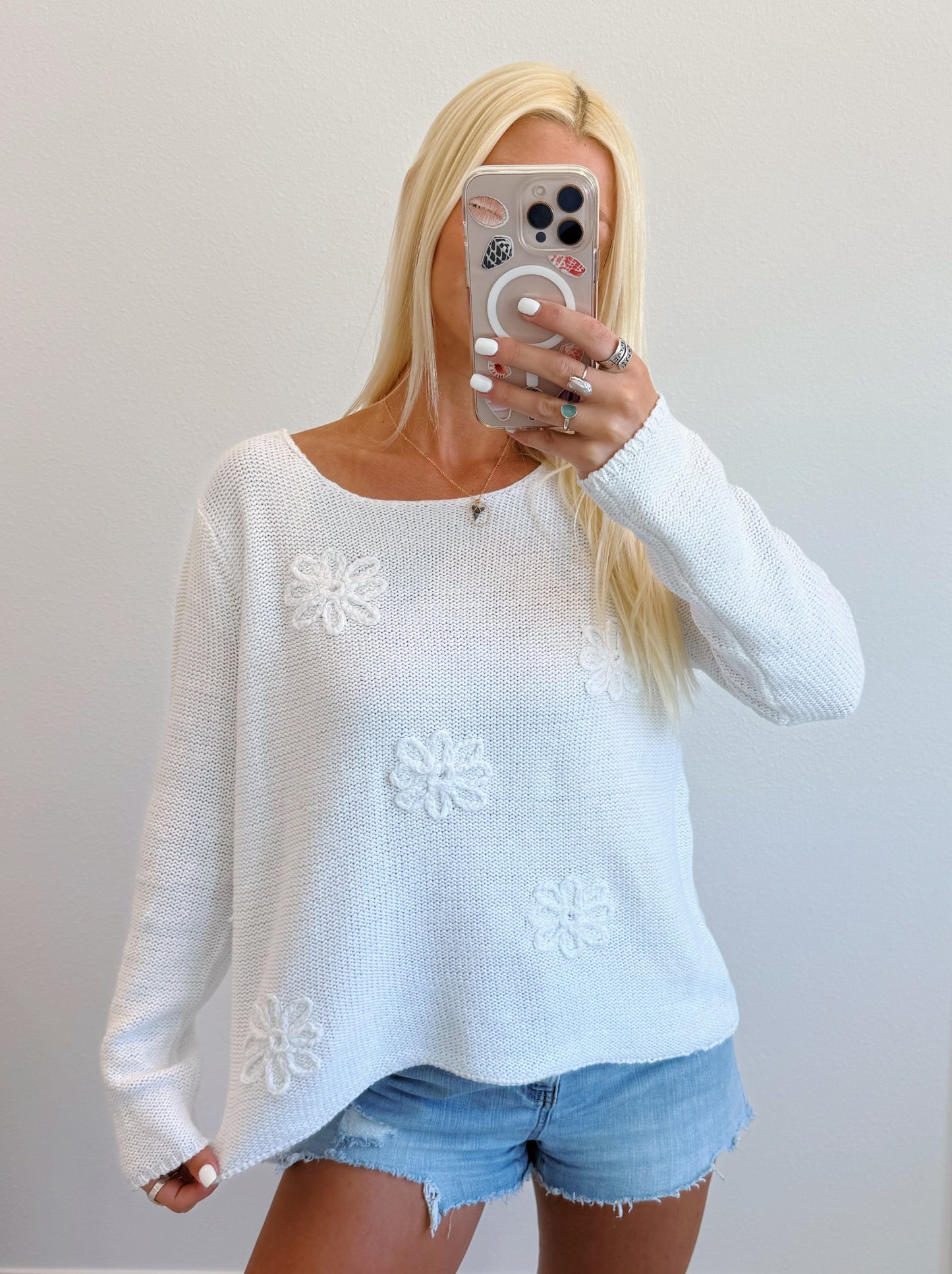 Flower Detail Sweater