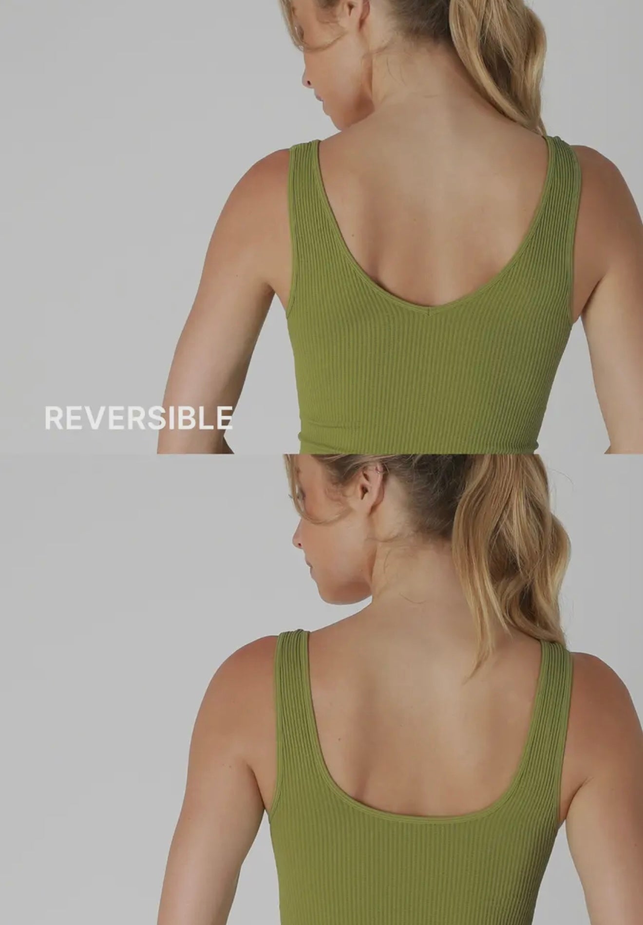 Teal Reversible Ribbed Crop Top