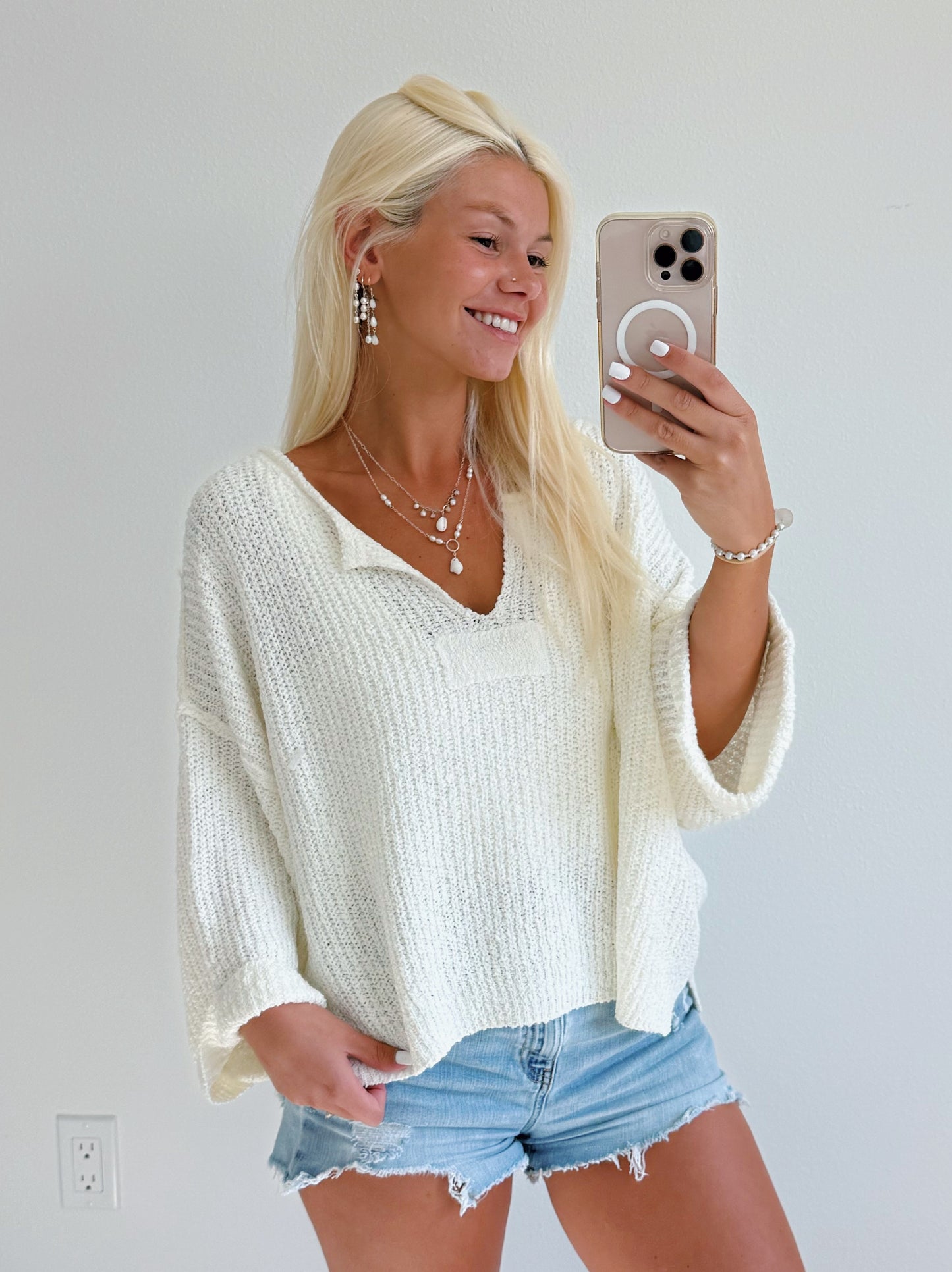 Coastal Breeze Lightweight Knit Pullover