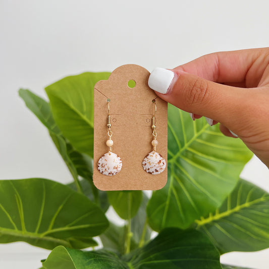 Gold Cayman Shell & Natural Mother of Pearl Earrings