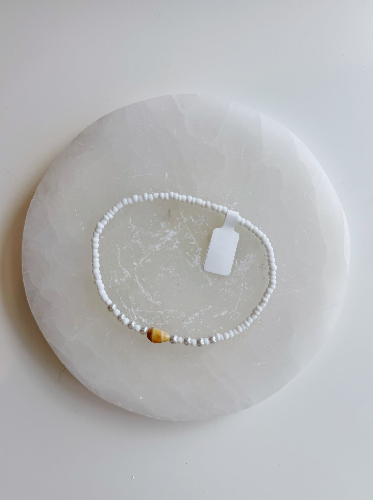 Orange Cone Shell Pearl Beaded Anklet