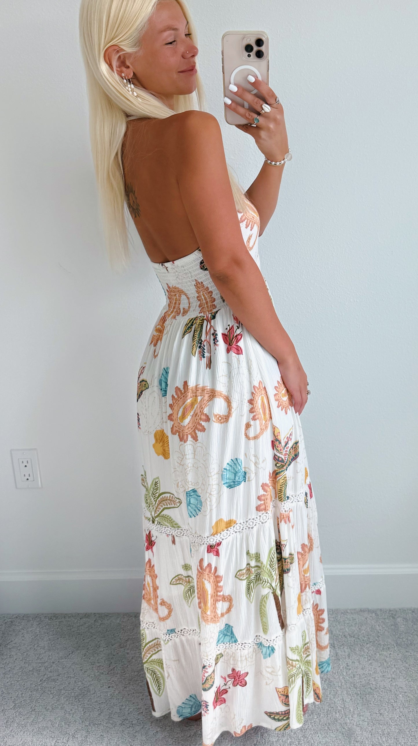 Coastal Boho Lace Maxi Dress
