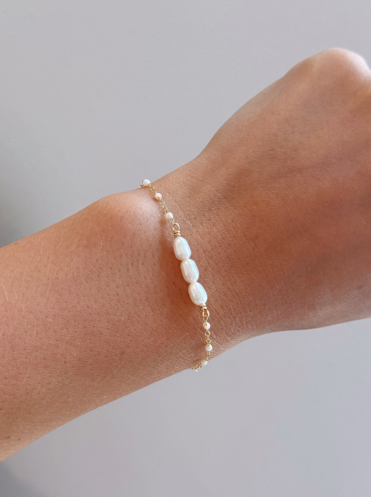 Gold Filled Pearl Bar Bracelet