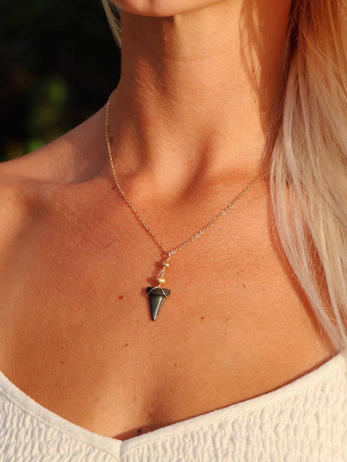 Gold Filled Great White Pearl Necklace