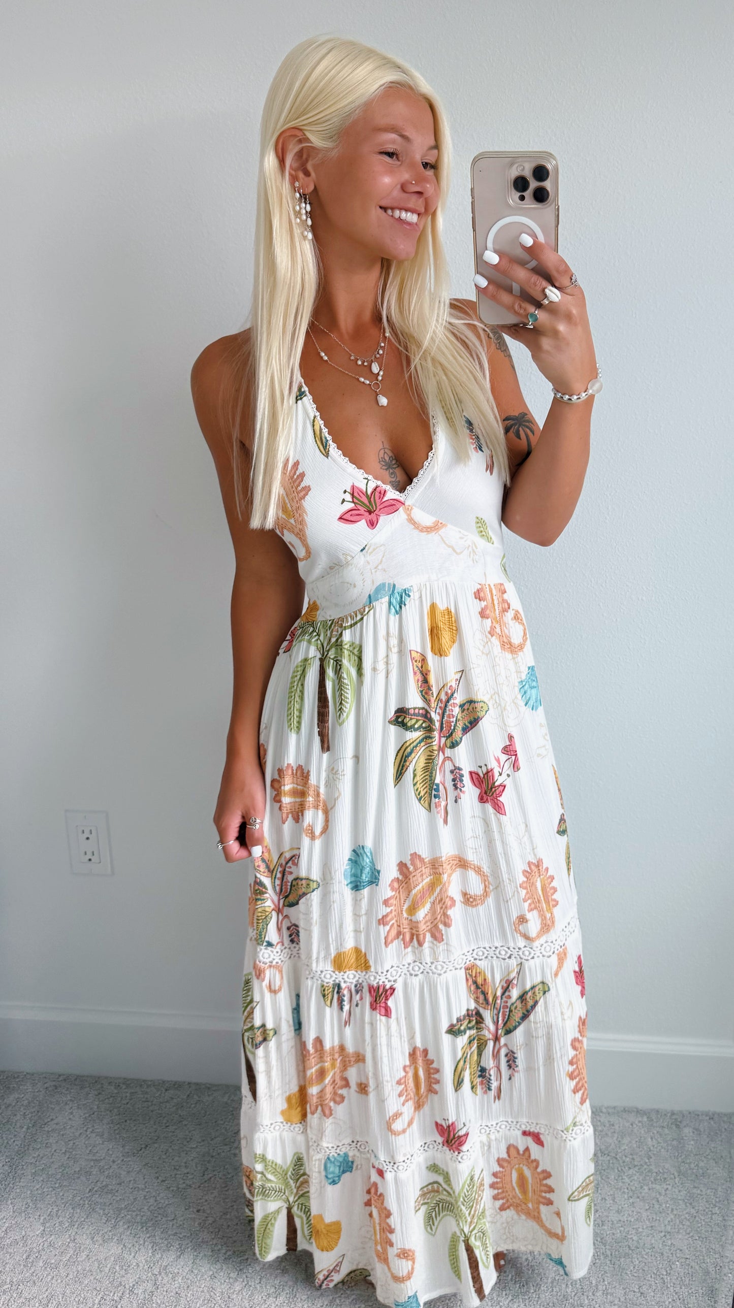 Coastal Boho Lace Maxi Dress