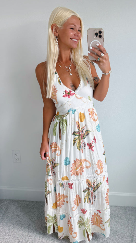 Coastal Boho Lace Maxi Dress