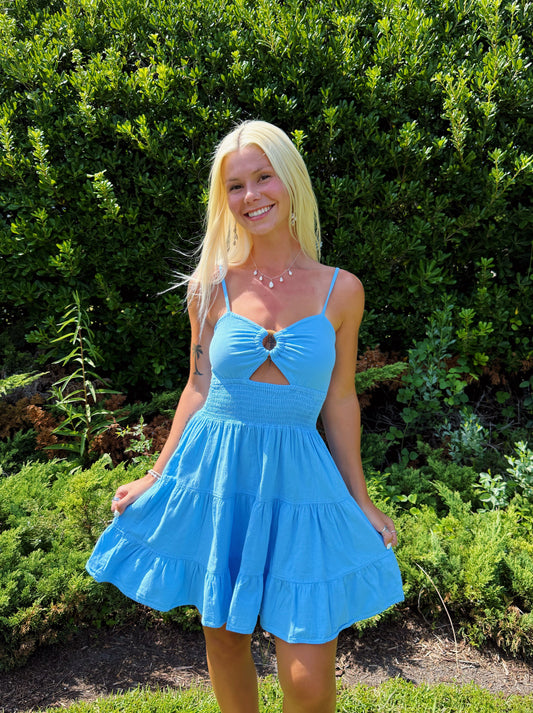 Aqua Ring Cut Out Dress