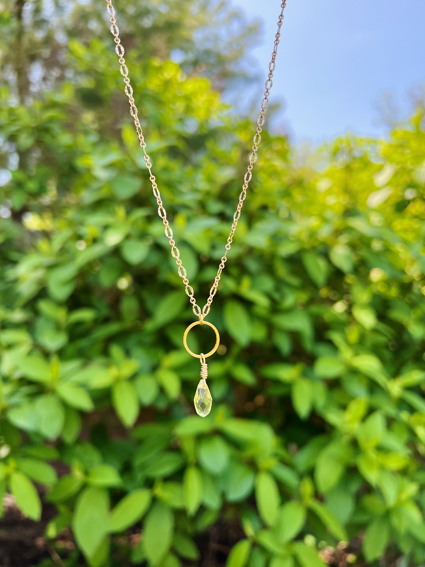 Yellow Drop Gold Necklace