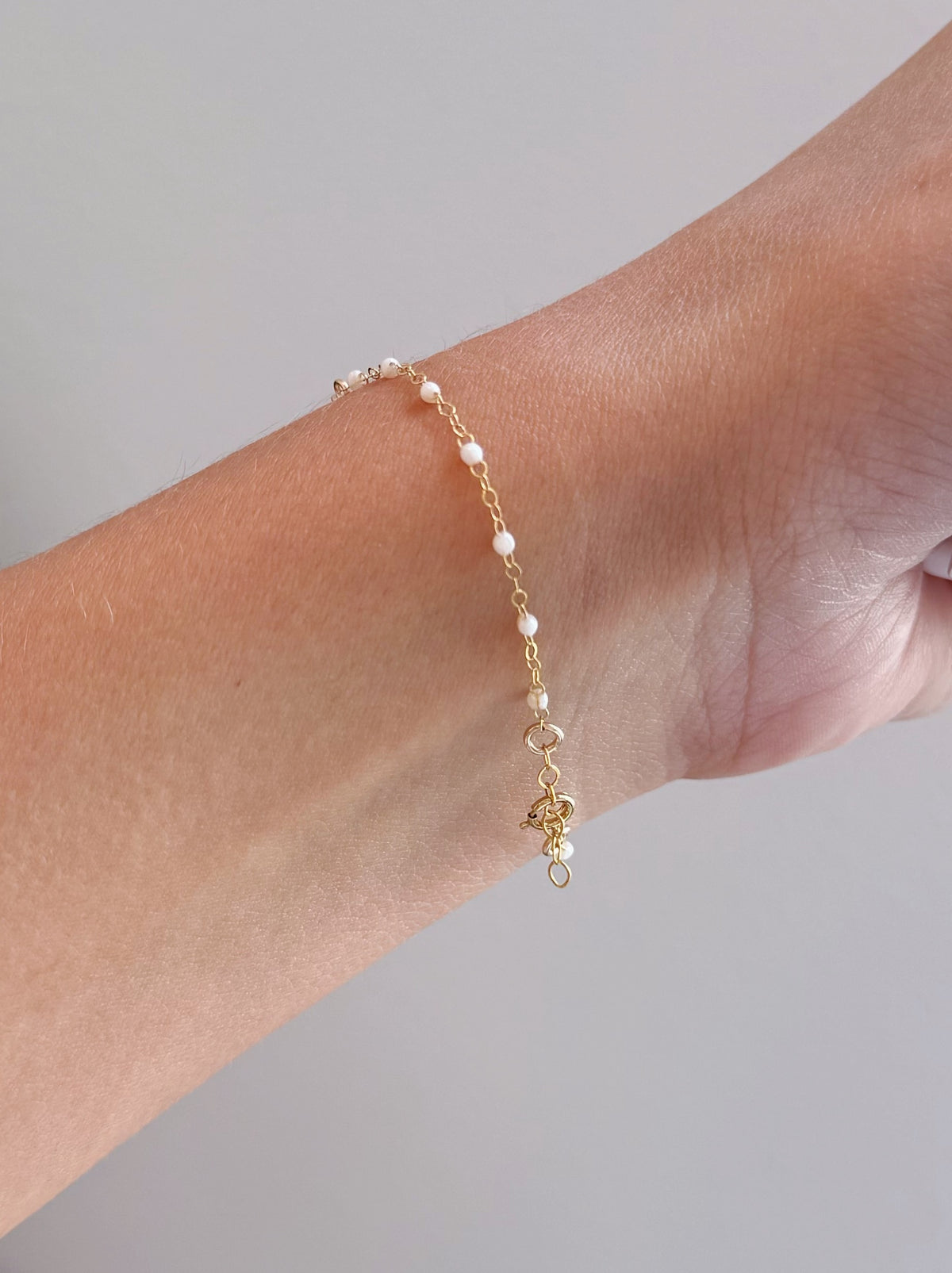 Gold Filled Pearl Bar Bracelet