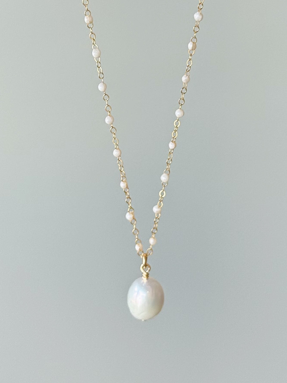 Gold Filled Single Pearl Necklace