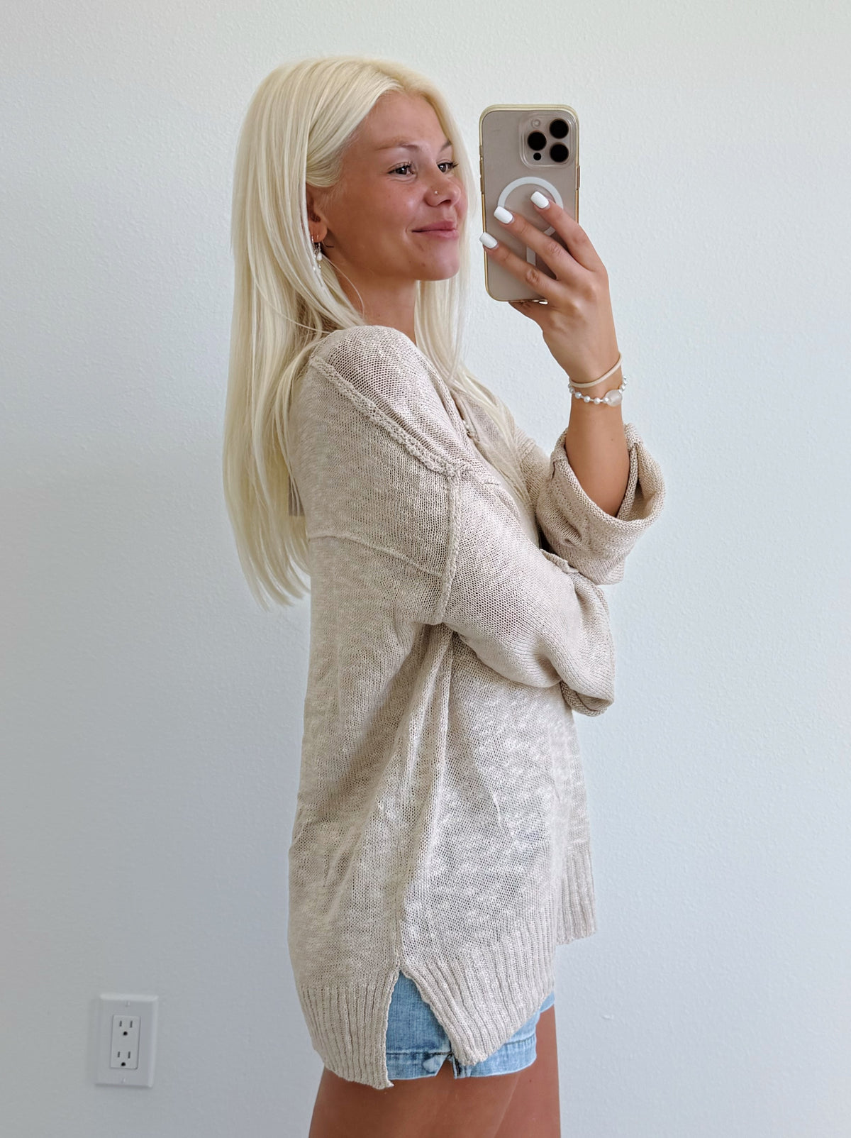 Button Up Lightweight Knit Sweater