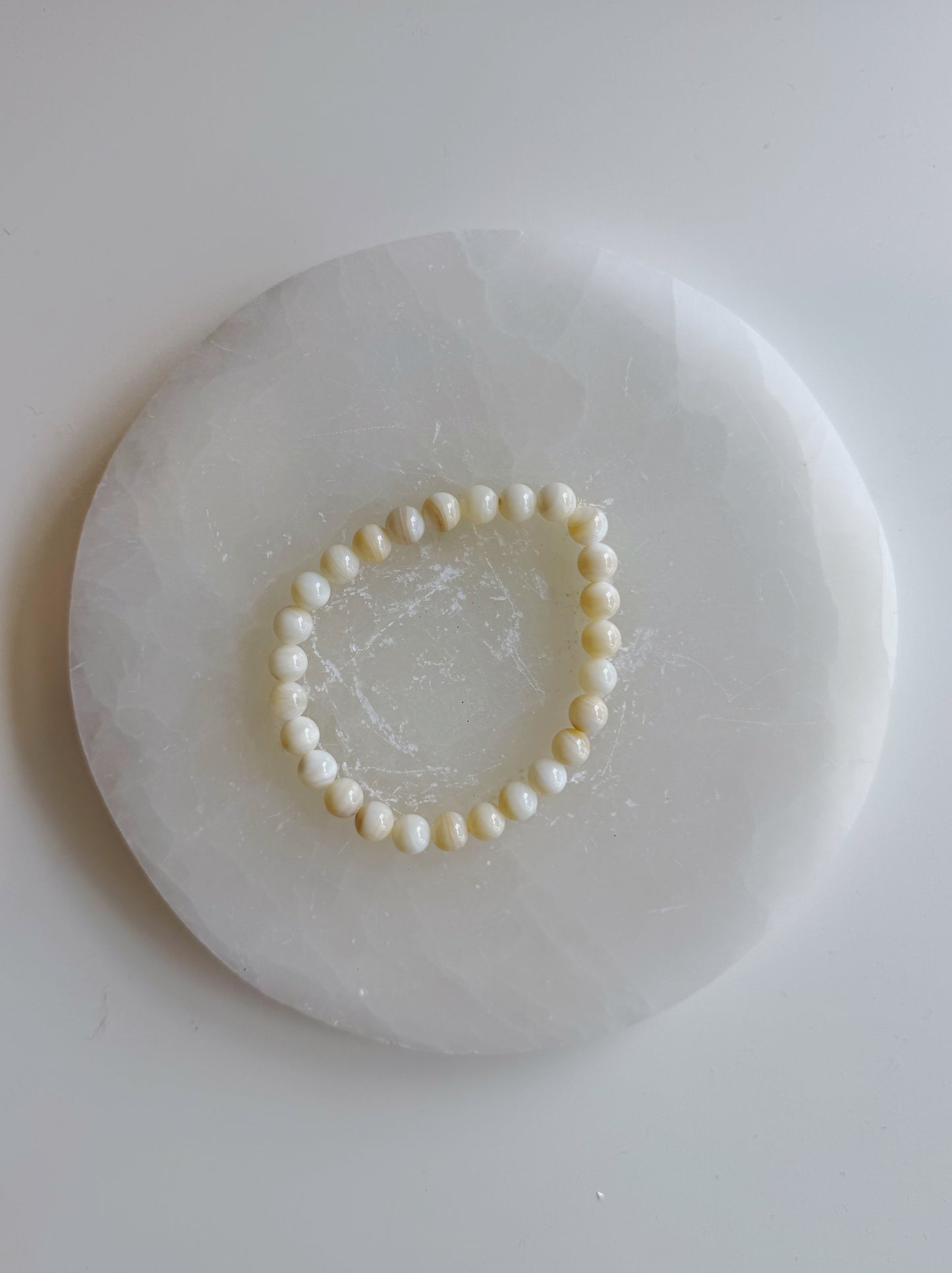 Cream Onyx Beaded Bracelet