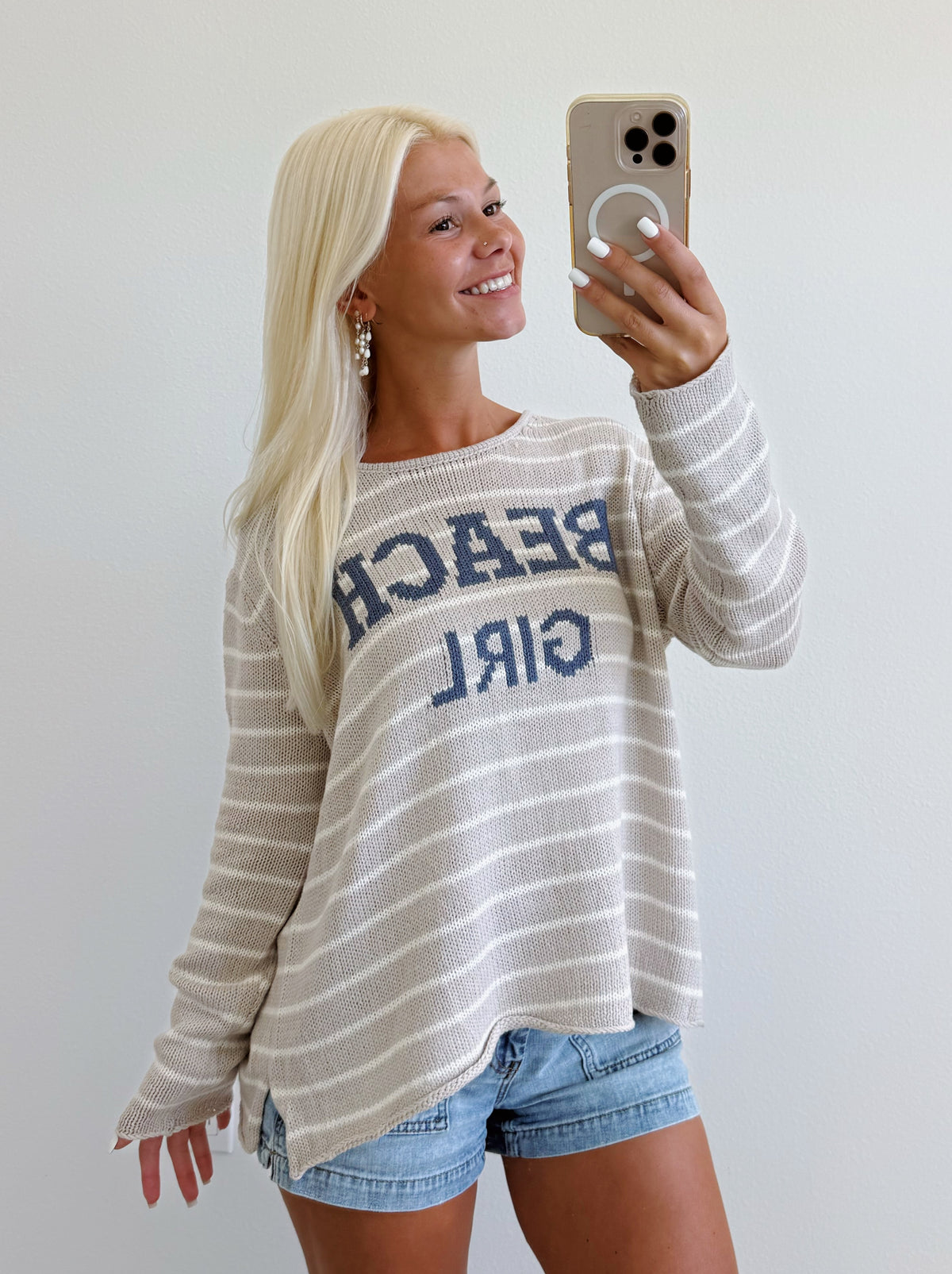 Desert Stripe Lightweight Beach Girl Sweater