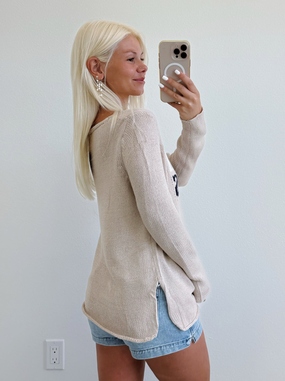 Khaki Lightweight Beach Vibes Sweater