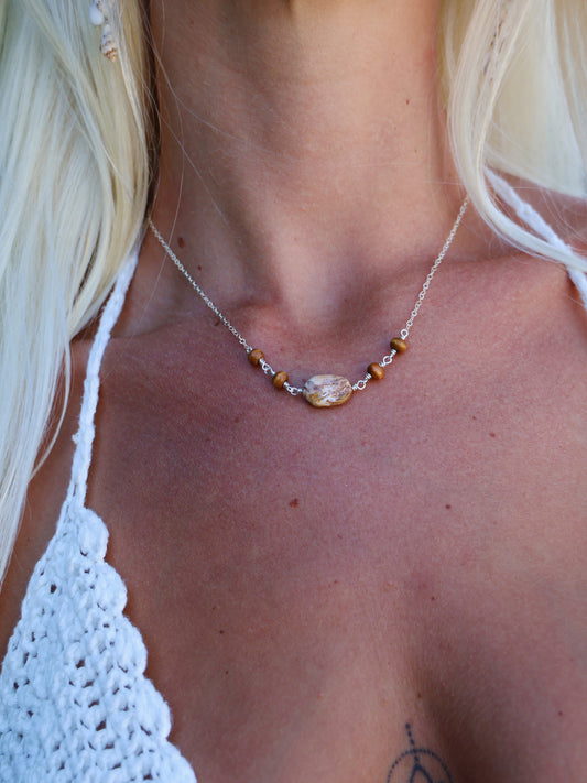 Sterling Silver Petrified Wood Necklace (OPTION 2)