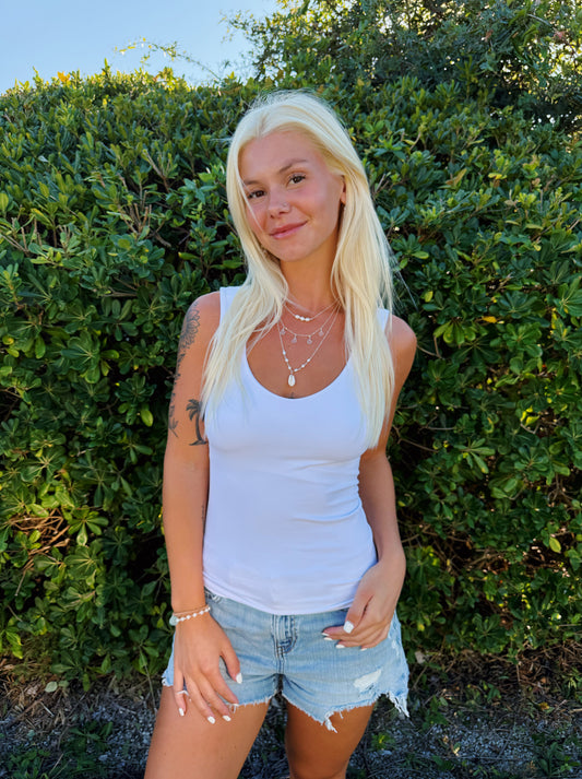White Seamless Tank Top