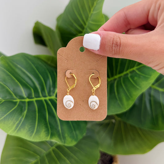 Gold Spiral Shell Earrings