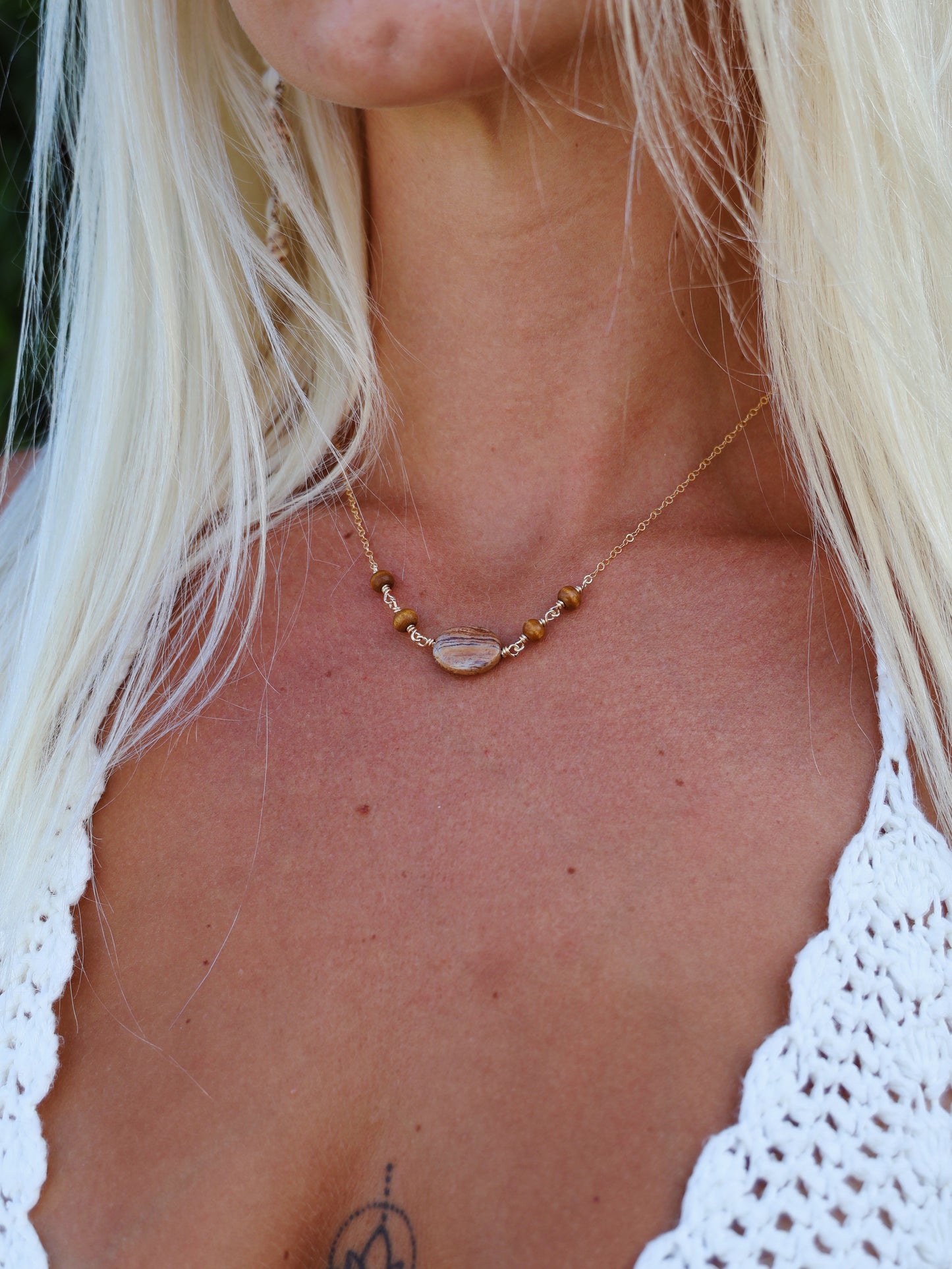 Gold Filled Petrified Wood Necklace (OPTION 3)