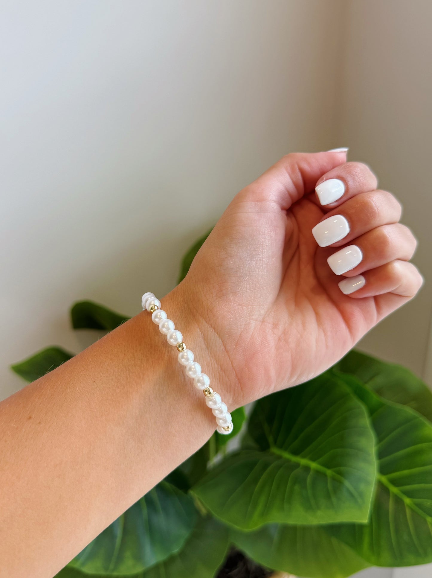 Gold Pearl Beaded Bracelet