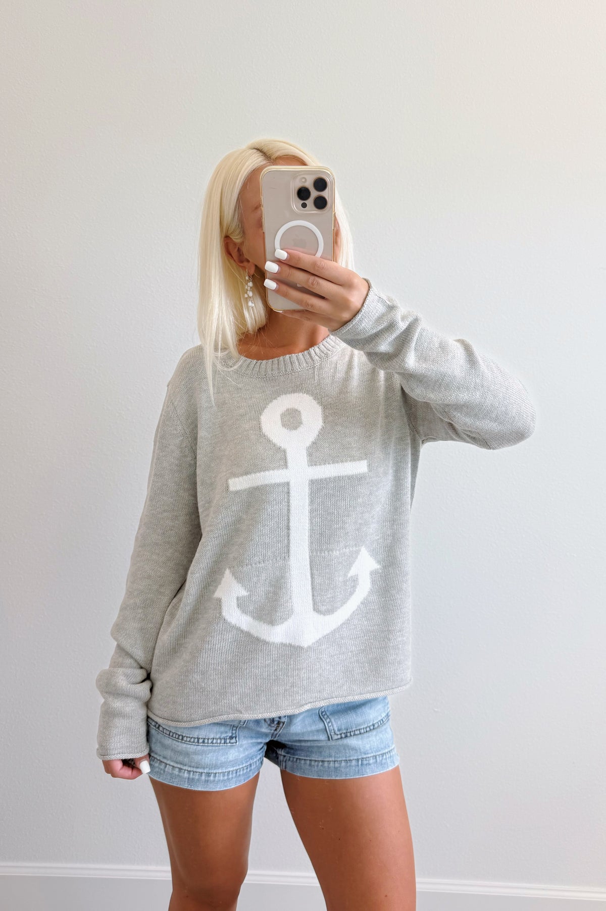 Silver Anchor Lightweight Sweater