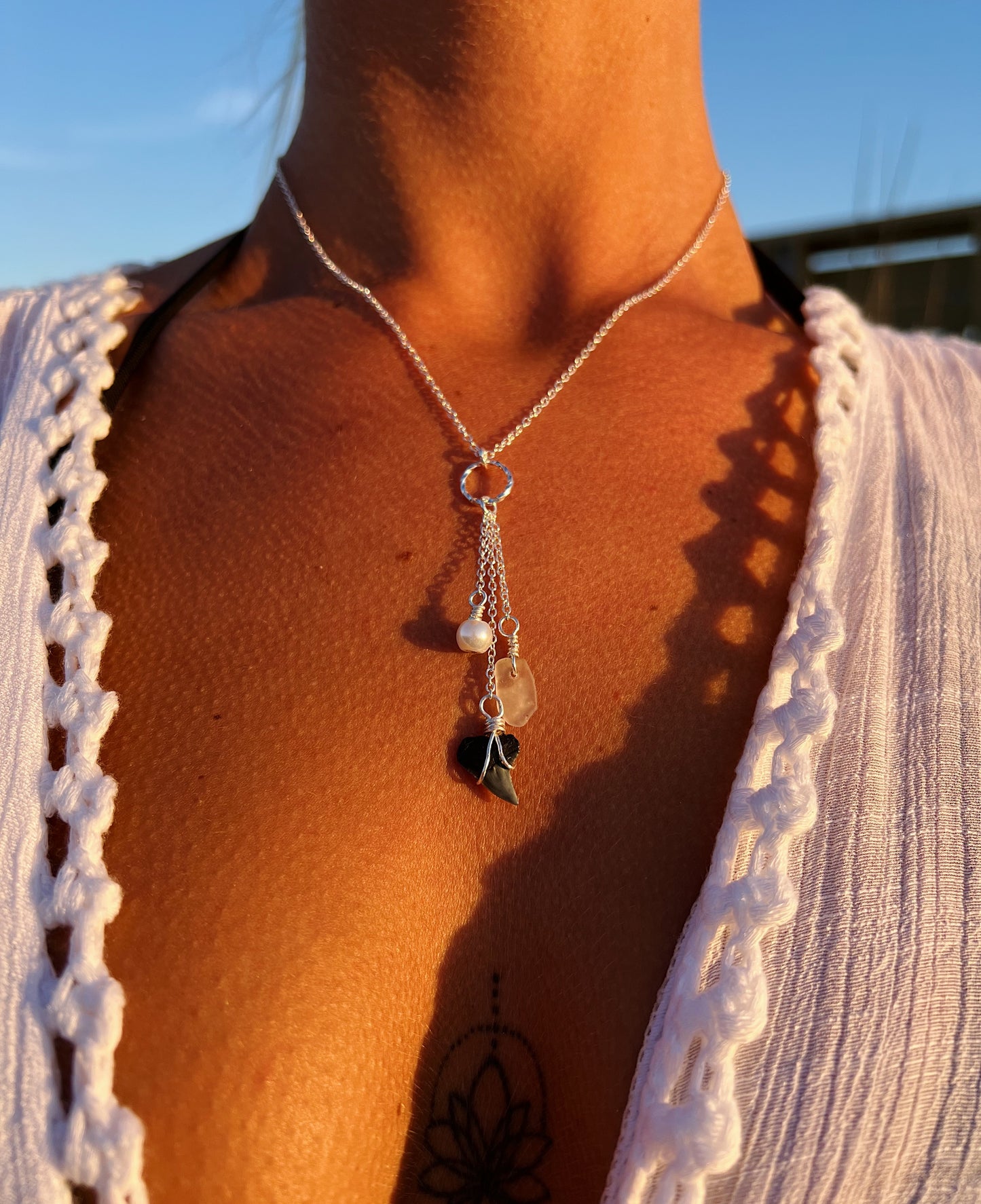 Shark Tooth Multi Drop Necklace