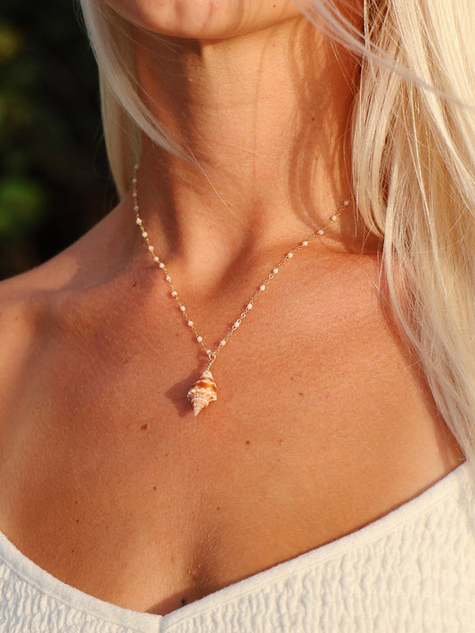 Gold Filled Spiral Conch Necklace