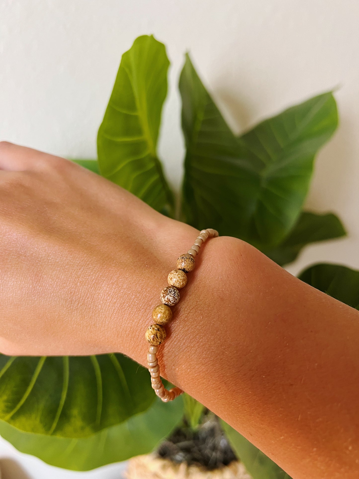 Natural Jasper Beaded Bracelet