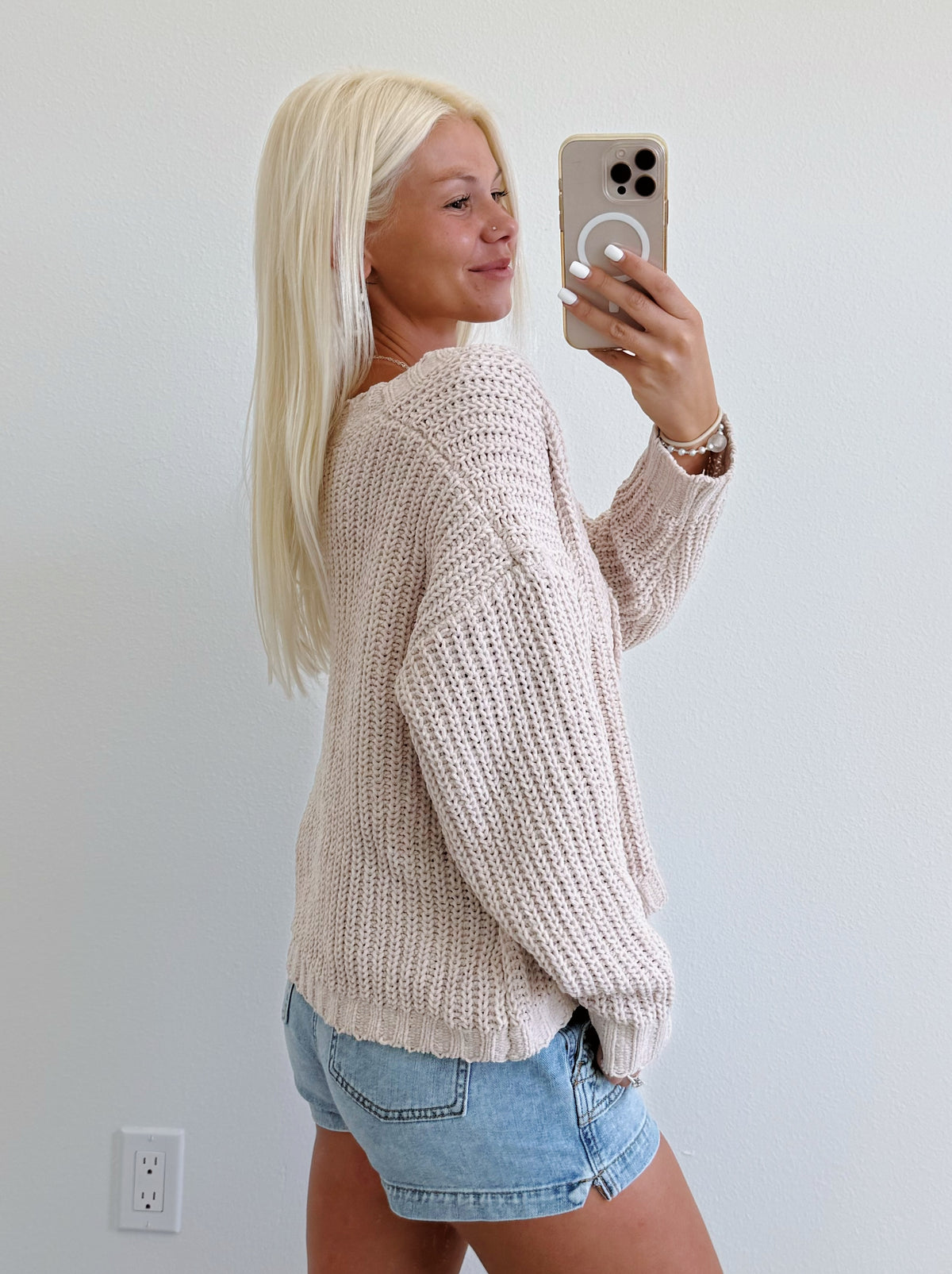 Chenille Cable Knit Button Down Cardigan Sweater