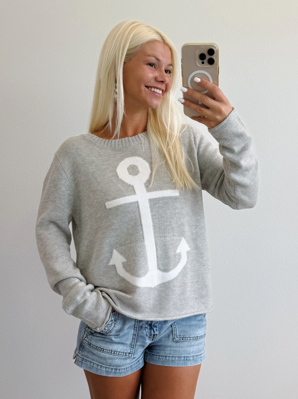 Silver Anchor Lightweight Sweater