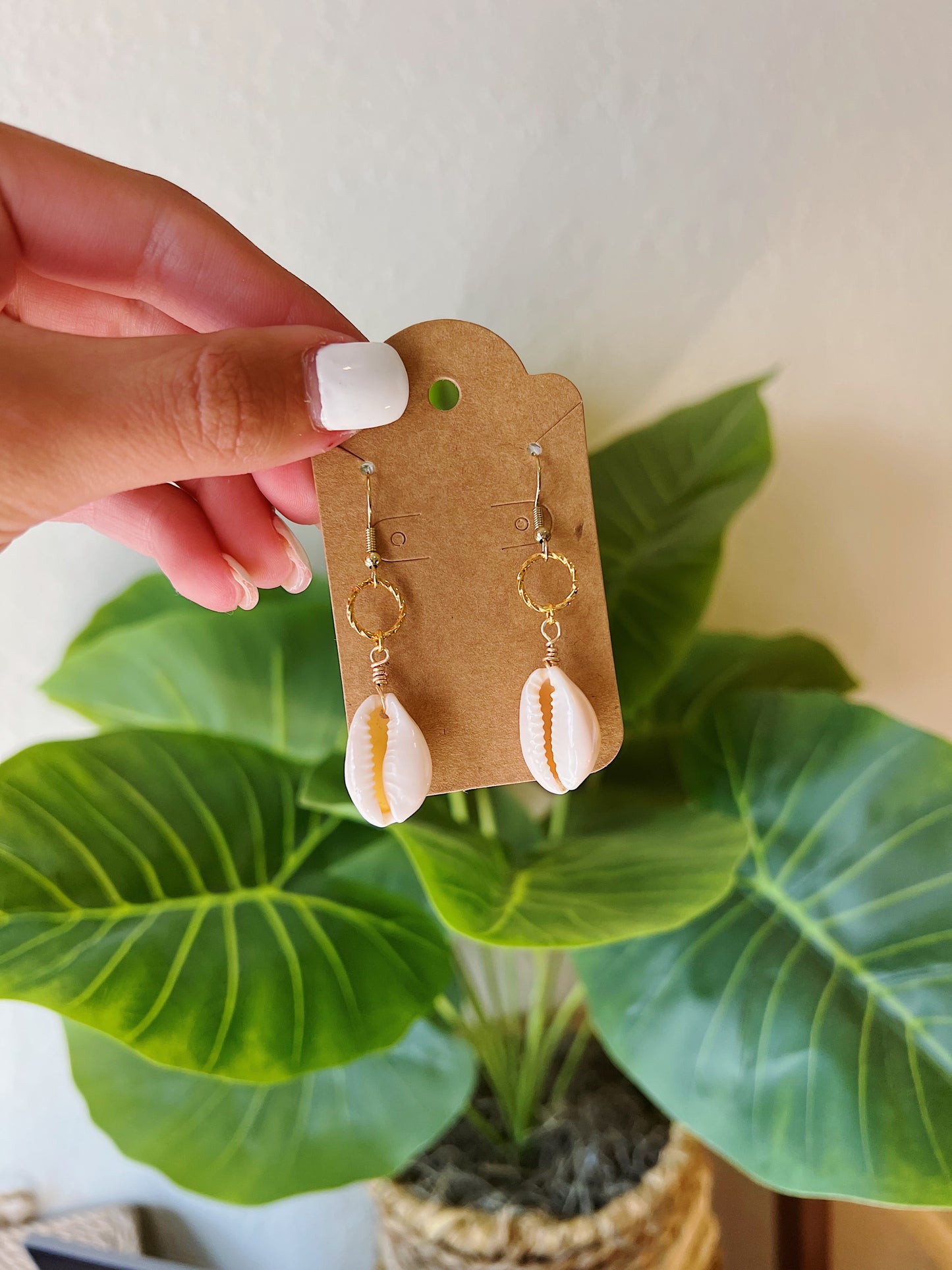 Gold Cowrie Shell Earrings