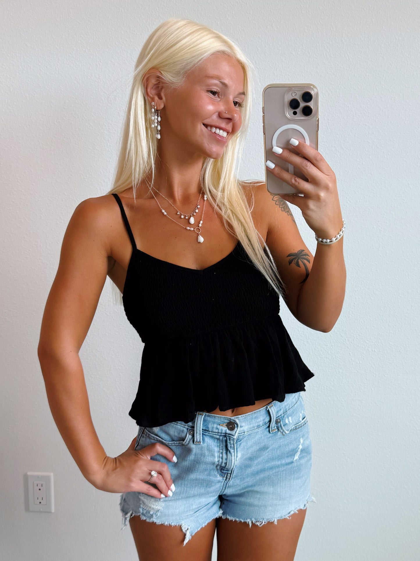 Smocked Babydoll Tank Top
