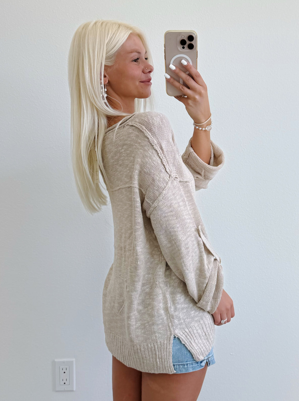Button Up Lightweight Knit Sweater