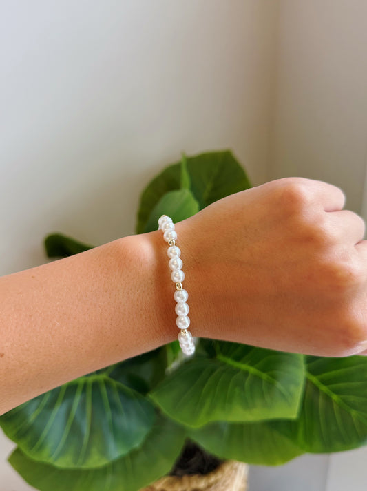 Gold Pearl Beaded Bracelet