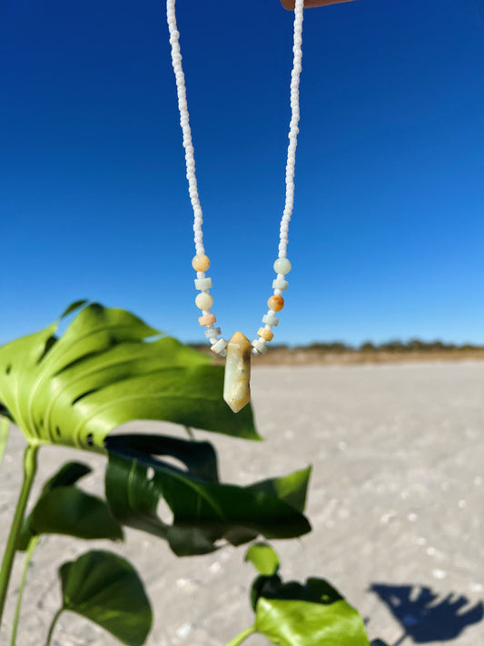 Amazonite Beach Drop Necklace