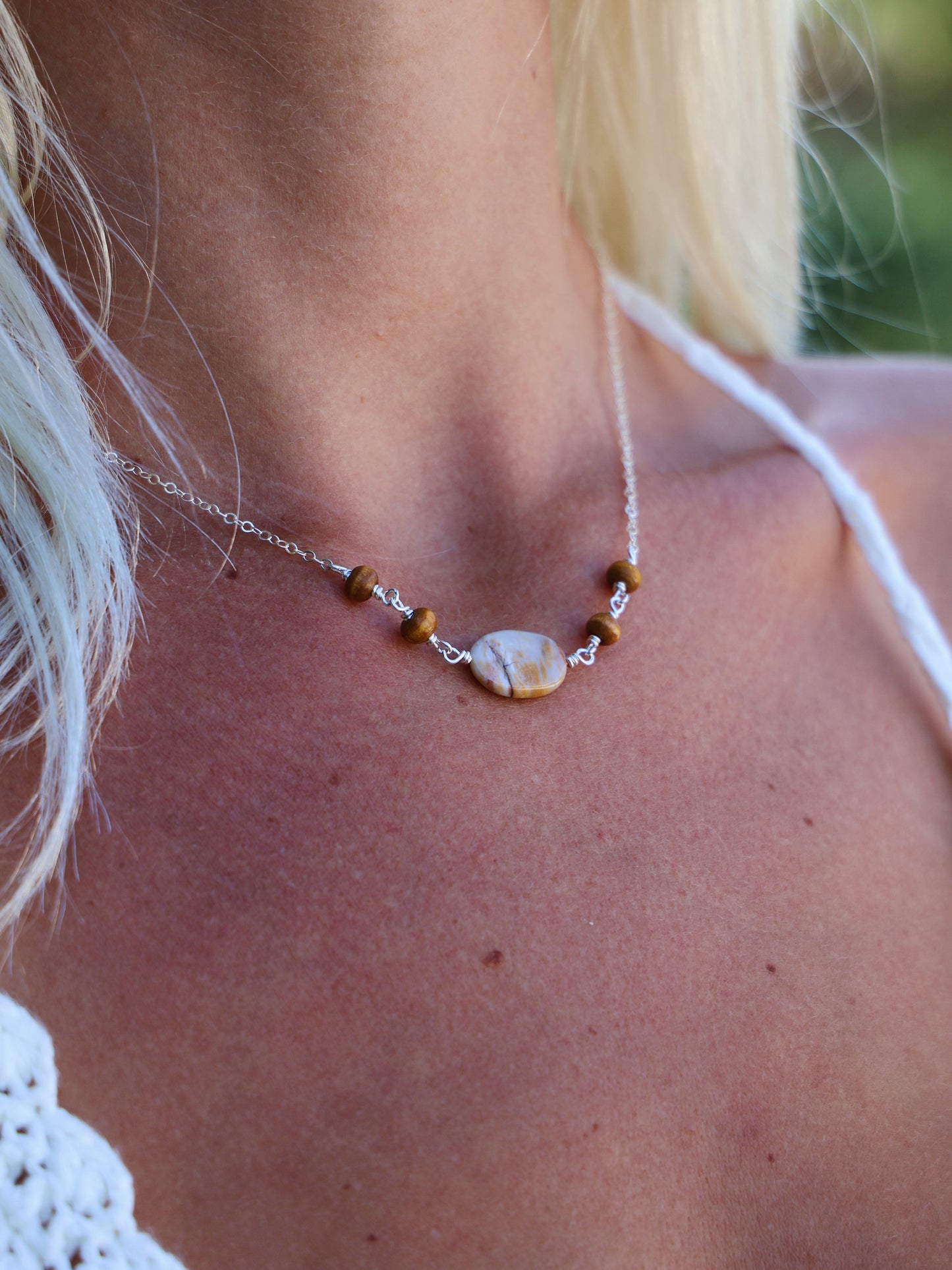 Sterling Silver Petrified Wood Necklace (OPTION 1)