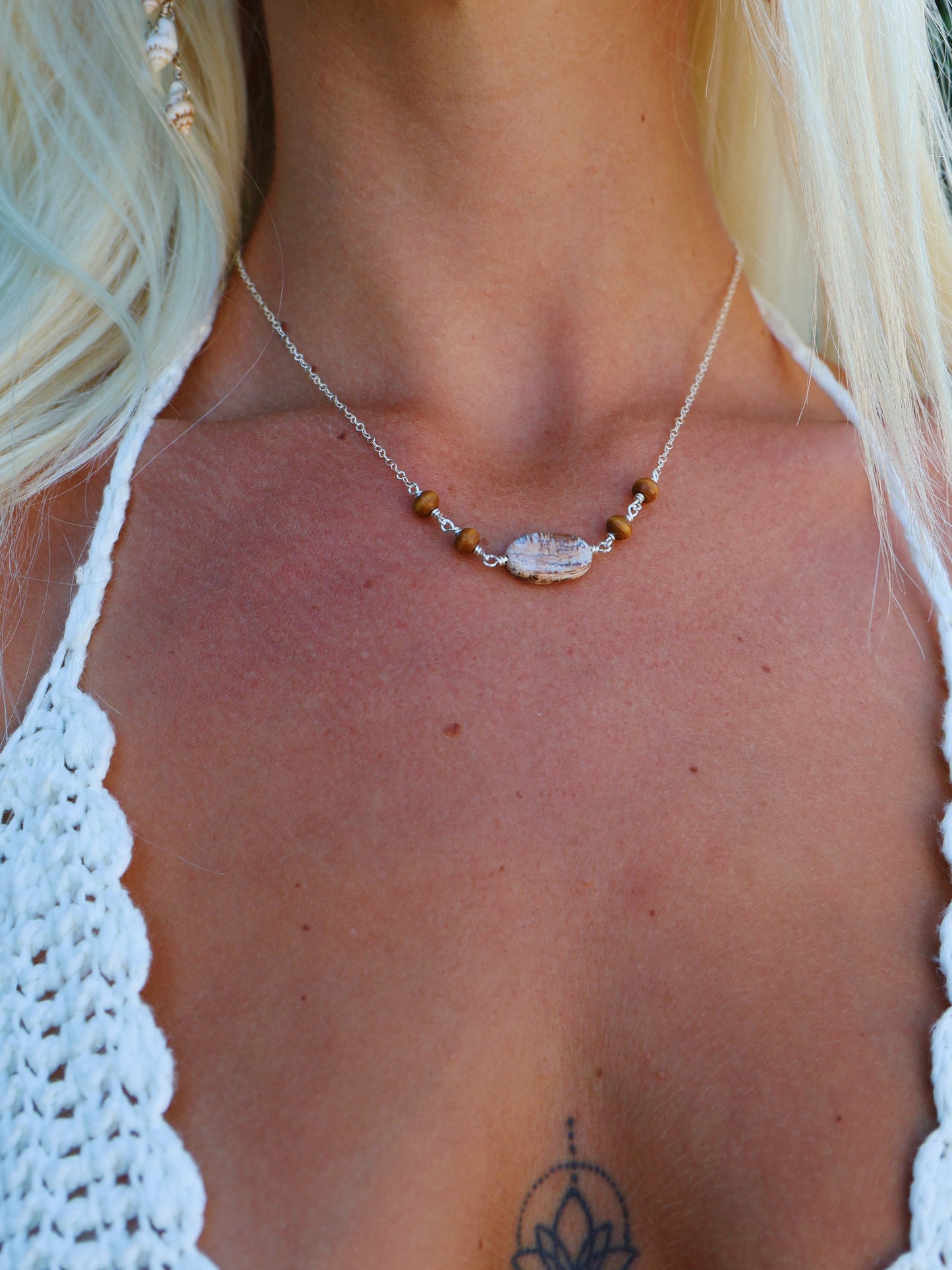 Sterling Silver Petrified Wood Necklace (OPTION 3)