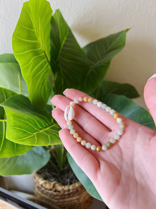 Multicolored Amazonite Cowrie Shell Bracelet