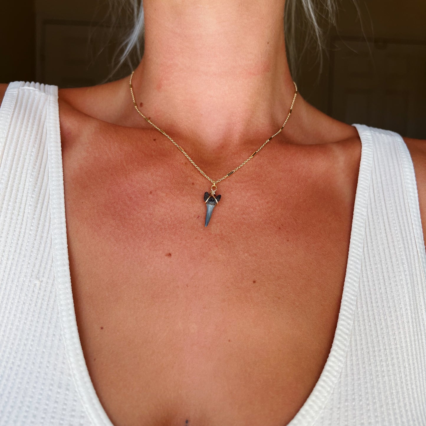 Gold Shark Tooth Necklace