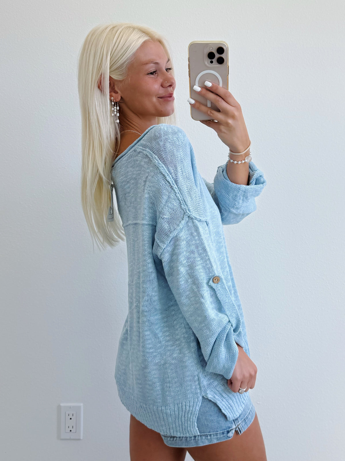 Button Up Lightweight Knit Sweater