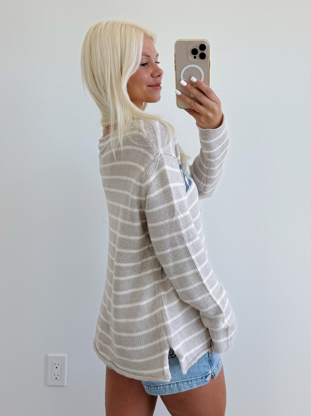Desert Stripe Lightweight Beach Girl Sweater