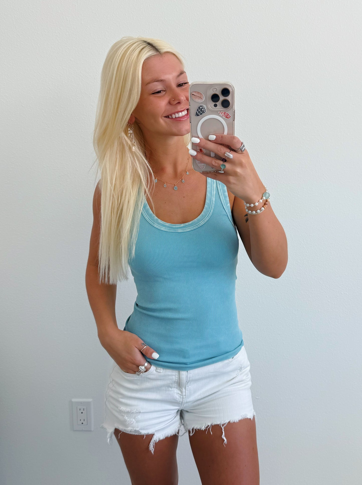 Full Length Reversible Ribbed Tank Top