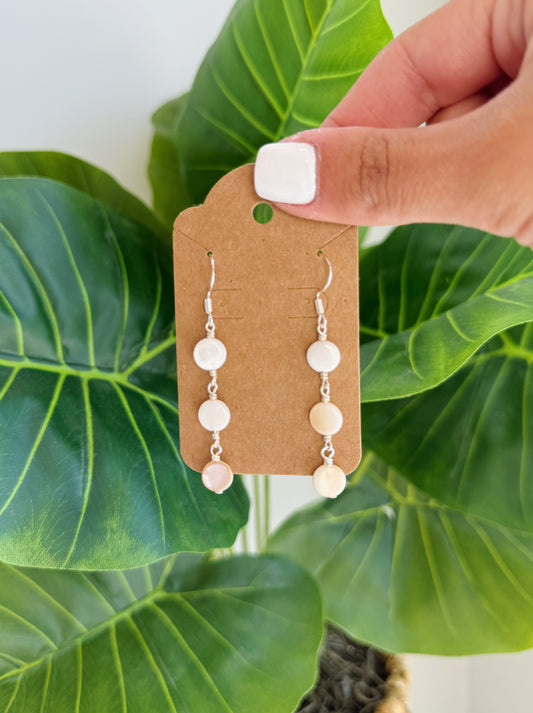 Silver Natural Abalone Shell Earrings