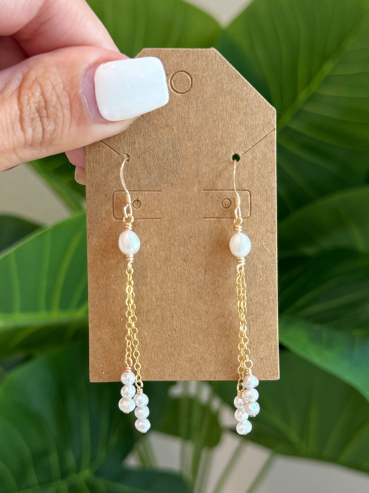 Gold Filled Pearl Cascade Earrings
