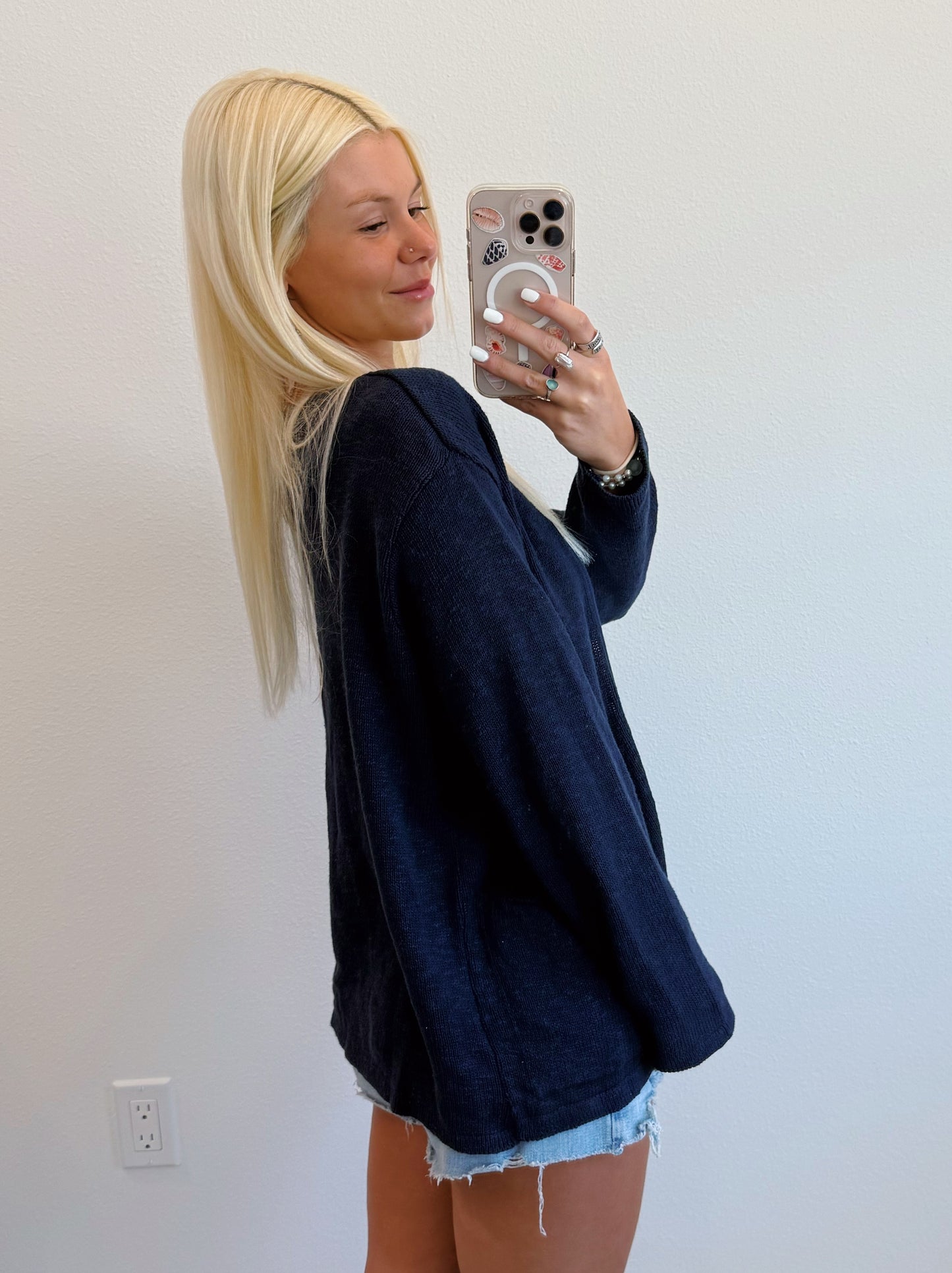 Double Pocket Open Cardigan