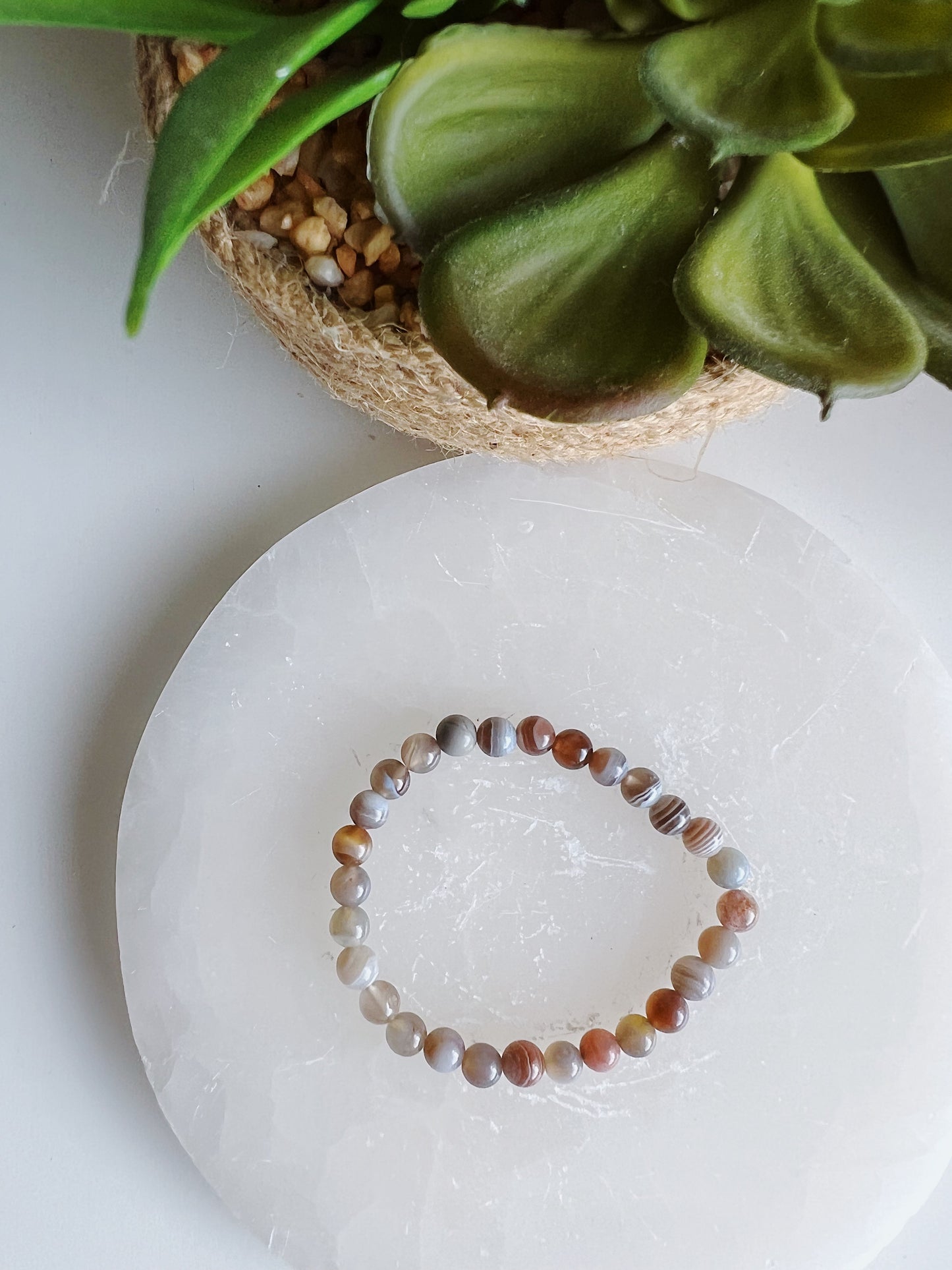 Botswana Agate Gemstone Bracelet