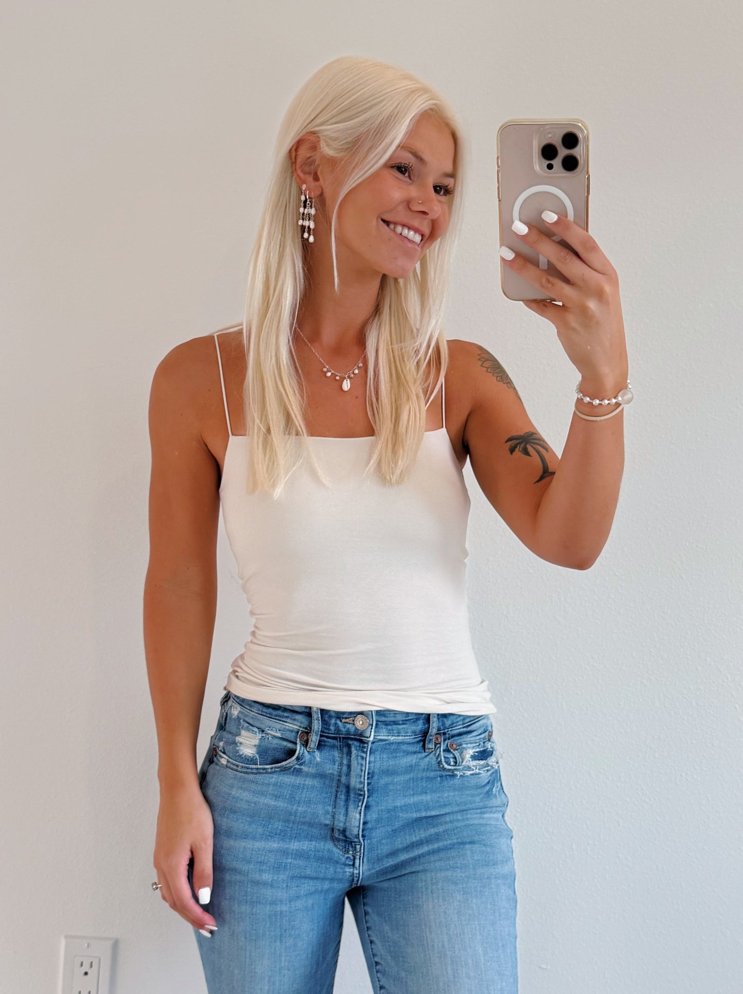 Square Neck Cami Basic Tank Top