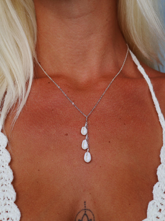 Sterling Silver Cowrie Shell Drop Necklace