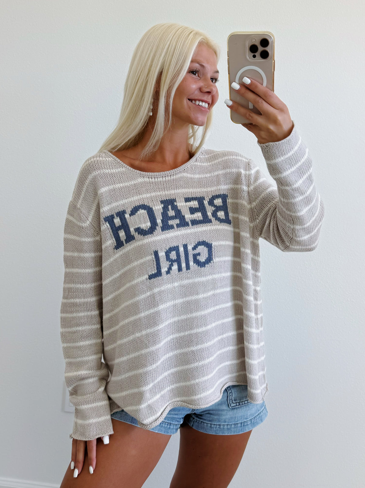 Desert Stripe Lightweight Beach Girl Sweater