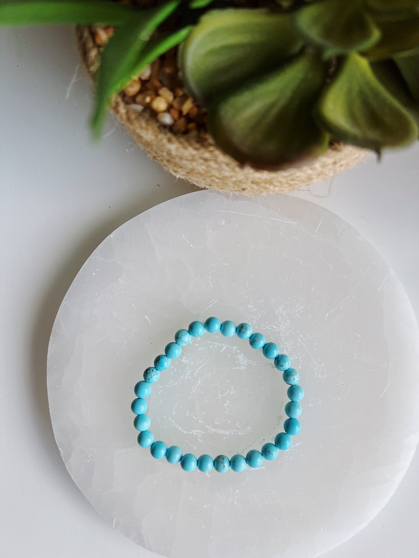 6mm Turquoise Gemstone Bracelet